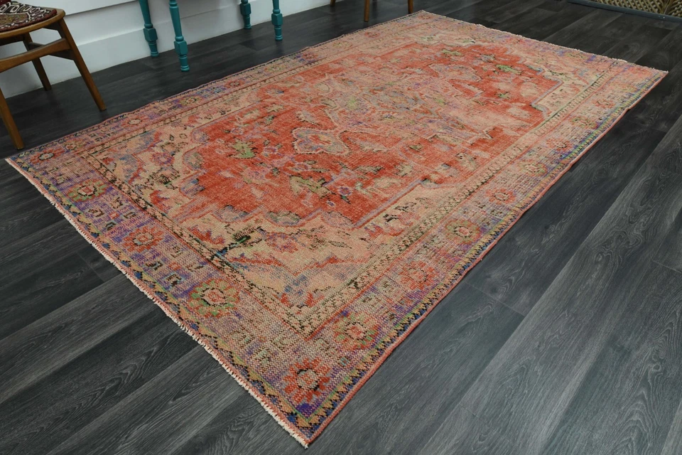 Alfombra 5,9 x 9,7 pies, DE COLECCIÓN, alfombra turca, alfombra OUSHAK, lana, hecha a mano, decoración del hogar Foto 3 de 4