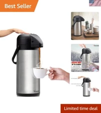 85 oz Insulated Stainless Steel Coffee Carafe - Pump-Action Hot/Cold Dispenser