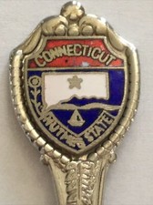 Vintage Souvenir Spoon US Collectible Connecticut Nutmeg State
