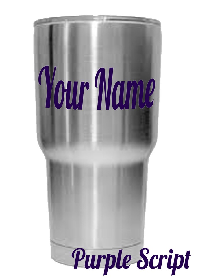 Custom Name Vinyl Decal for Yeti RTIC Ozarks Tumbler Sticker SCRIPT ...
