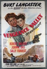VENGEANCE VALLEY (1950) 6198  Burt Lancaster   Joanne Dru  Movie Poster