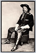 Postcard General George A. Custer @ the age of 25 Crow Agency, Montana    D-25