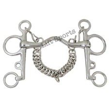 Pelham Bit Mullen Mouth with Chain Horse Bit Stainless Steel Polish Finish New