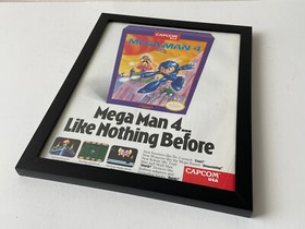 Vintage Mega Man 4 Nintendo NES 1991 Framed ORIGINAL Ad Display Art Poster 8x10