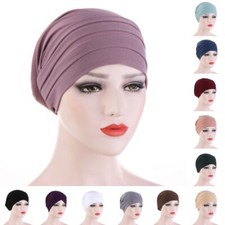 2pcs Women's Inner Cap Hat Soft Ladies Inner Caps Hairwraps Hijab Turban Bonnet