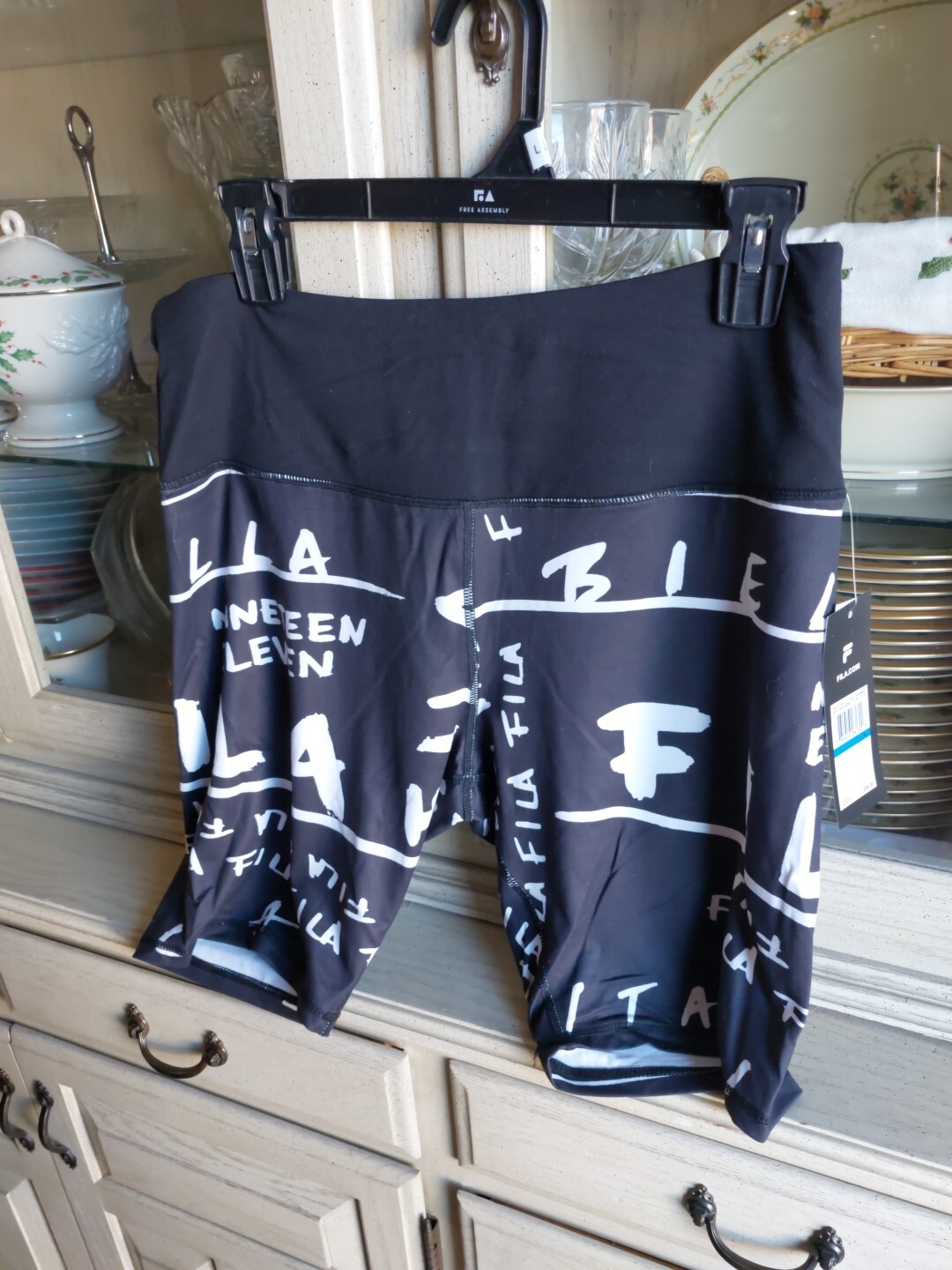 Pantaloncini Bici Fila Nero Donna Taglia XL Allenamento Yoga Esercizio Palestra Corsa Elasticizzati