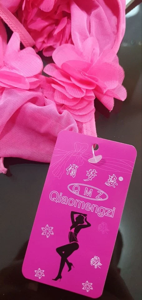 Two Piece Bra with Bikini One Size Pink Free Size for Girls Women Swiming NEW - Image 2 of 4