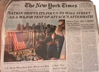 THE NEW YORK TIMES NATION FOCUS TO WALL STREET 9/11 SEPTEMBER 17, 2001 