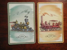 2 Swap Playing Cards CONGRESS Kings of Hearts - Antique Trains 1831 & 1856