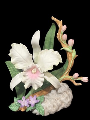 VTG 2003 HOMCO HOME INTERIOR MARYS GARDEN ORCHID BONE CHINA MASTERPIECE 11862-03