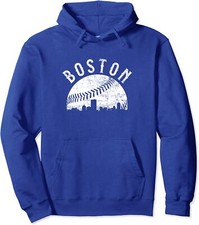 Vintage Boston Massachusetts Skyline Travel City Unisex Hooded Sweatshirt