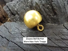 Old Rare Vintage Antique Civil War Relic Zouave Ball Button New York Troops.