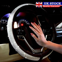 Car Steering Wheel Cover Crystal Sparkled Diamond Cover PU Leather Skidproof UK