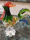 Vintage Murano Style Millefiori Multicolored Art Glass 9” Rooster
