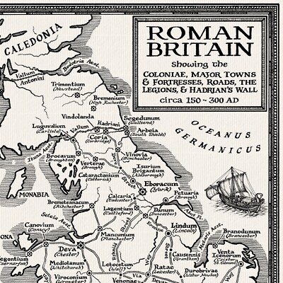 Karte des römischen Großbritanniens - Kunstdrucke durch Manuskriptkarten