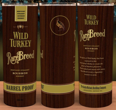 Wild Turkey Rare Breed Bourbon Whiskey Barrel Cup Mug Tumbler