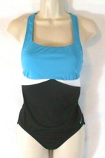Nike Bathing Suit One Piece Swim Medium Color Block Strappy Stretch Women CBC9