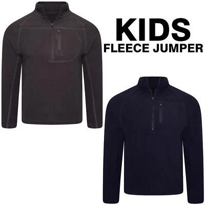 Kinder Half Zip Fleecejacke Warm Winter Langarm Pullover Oberteile Pulli Sweater