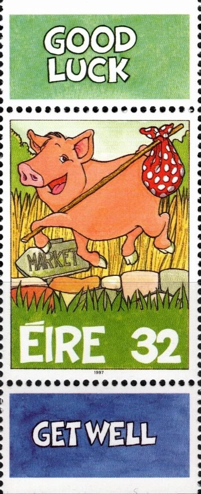 IRELAND 1997 GREETINGS CHINESE YEAR OF THE OX SOUVENIR SHEET 3 STAMP SC 1044 MNH - Image 3 of 4