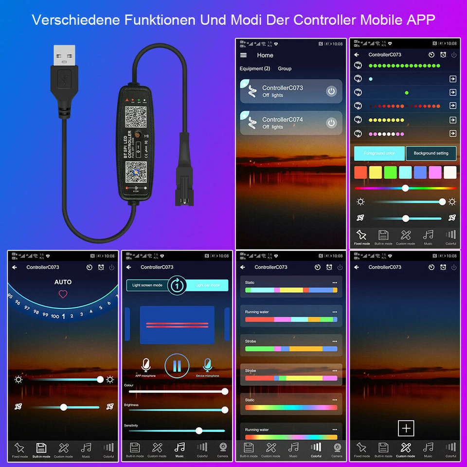 Für WS2812B WS2811 RGB IC LED Stripe 5V LED Controller USB BT Bluetooth Music - Bild 3 von 4