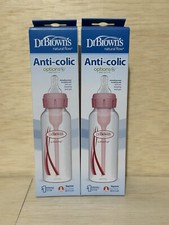 2-Dr. Brown's Natural Flow Narrow 8oz. Baby Bottle AntiColic Options/0 Month