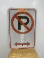 Retired Street/Road Sign No Parking Double Arrow 12"X18"  Lot 9-12
