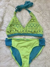 Girls Justice Bikini, Size 12, Lime And Aqua, Very Good