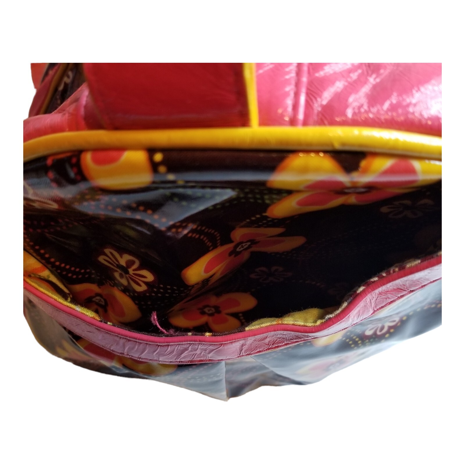 Vera Bradley Buttercup Vinyl Honor Roll Frill Duffel Bag w/Flower