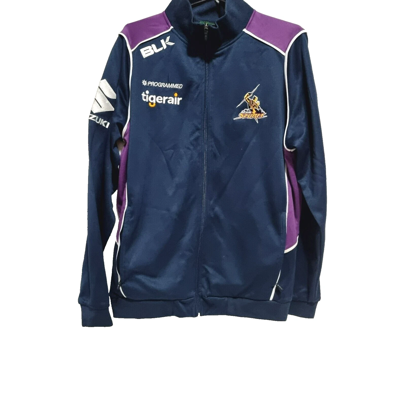 NRL Melbourne Storm Full Zip Jacket Team Supporter Blue Purple BNWOT Men Size L