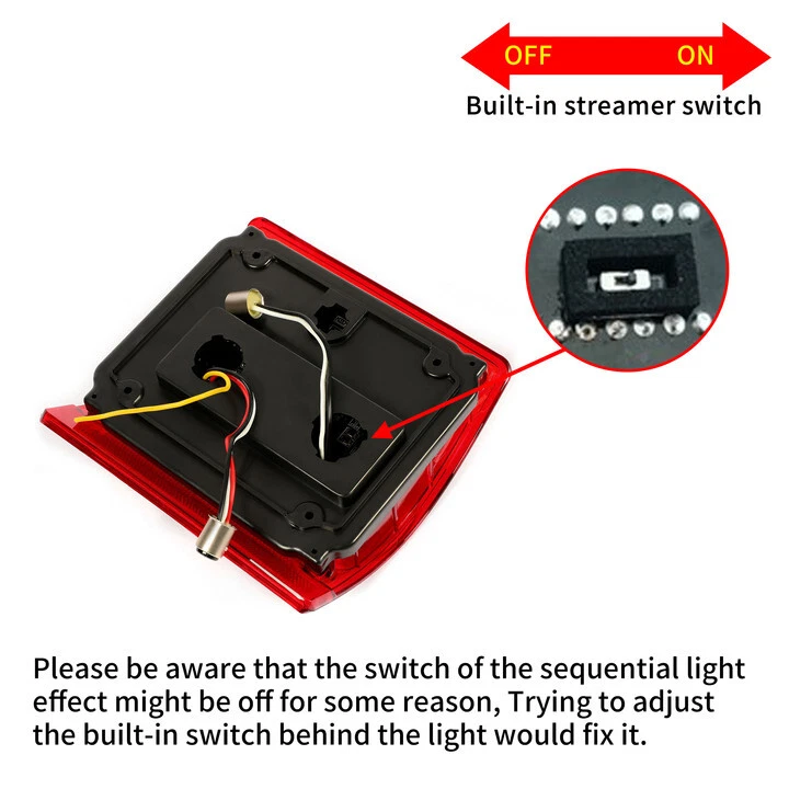 Pair (2) Sequential Tail Lights LED Brake for 1973-1987 Chevrolet Pickup Truck - Image 2 of 4