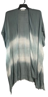 Moss Rose Women Open Front Kimono Coverup Green Tie-Dye Shrug Wrap One Size SNAG