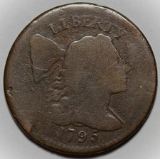 1795 Liberty Cap Large Cent - Plain Edge (S-78), Damage - US 1c Copper Coin