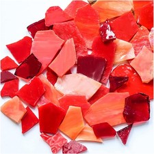 Large Broken Mosaic Glass Pieces for Crafts, Bulk Stained Glass Sheets Mosaic Ti