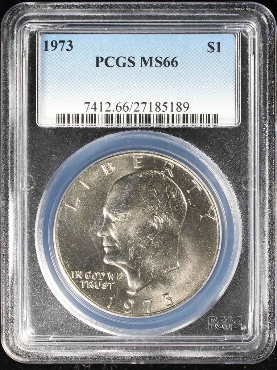 PCGS Certified MS 66 Graded 1973 Eisenhower Dollars (1971-1978