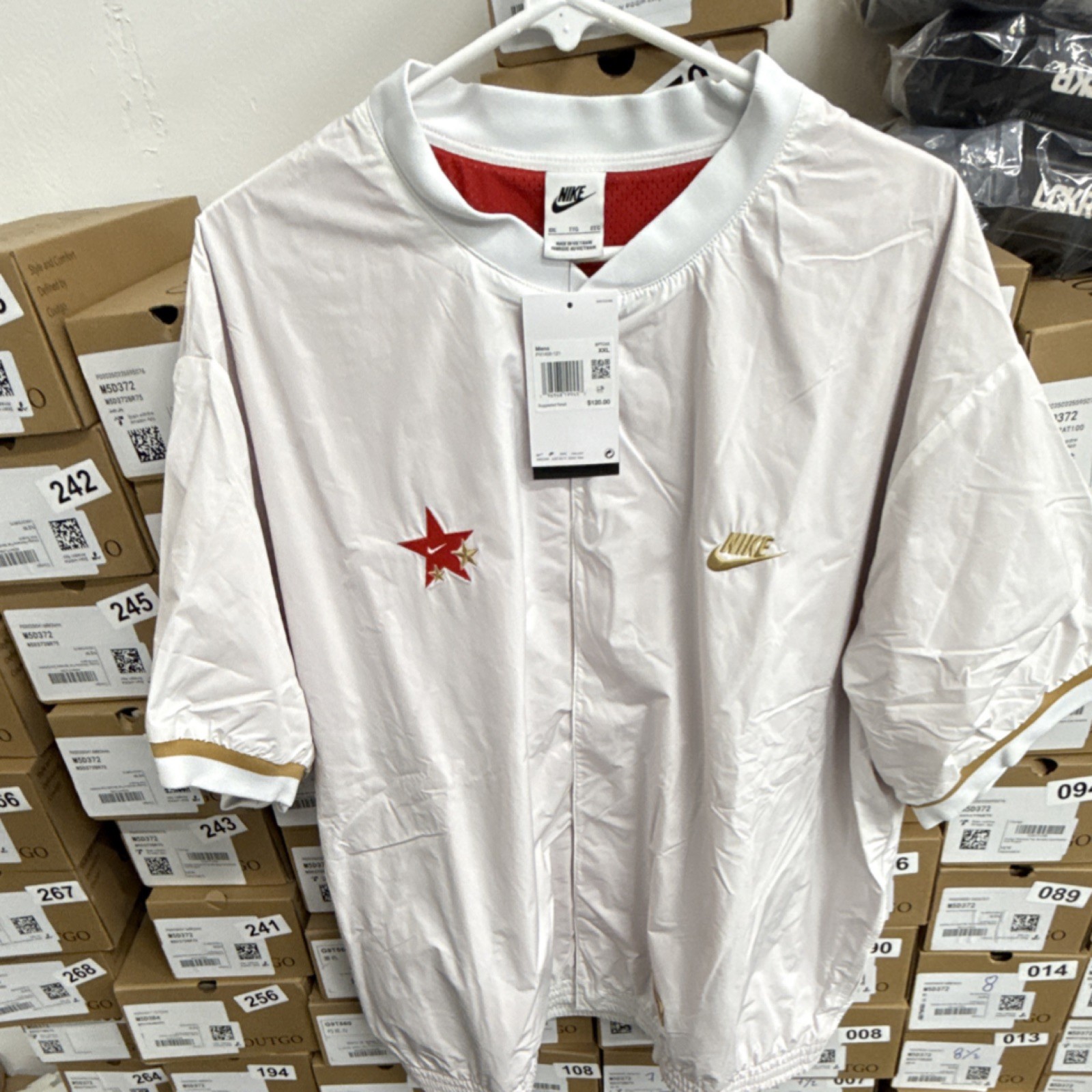 Nike Hoops Men's XXL White Jersey T-Shirt Crew Neck Polyester FN1456-121 thumbnail 4