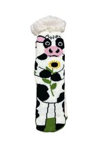 Sherpa-Lined Cow-Themed Non-Slip Cozy Socks One Size Soft & Warm Fun Farm Animal
