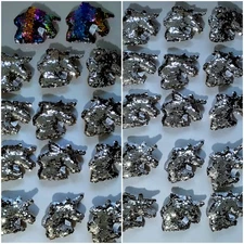 LOT 29pc UNICORN PLUSH FLIP SEQUIN Silver 7" Magical Head Party Game Prize Emoji