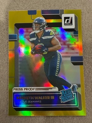 Kenneth Walker III 2022 Panini Donruss Gold Press Proof Rookie Card