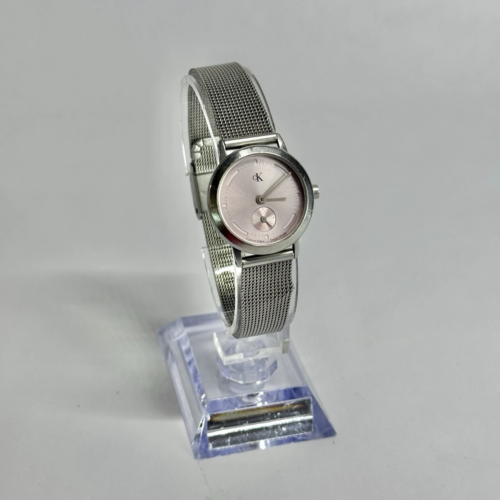 CALVIN KLEIN K3331 Analog Quartz Silver Tone Women Vintage Watch W569 *WORKING