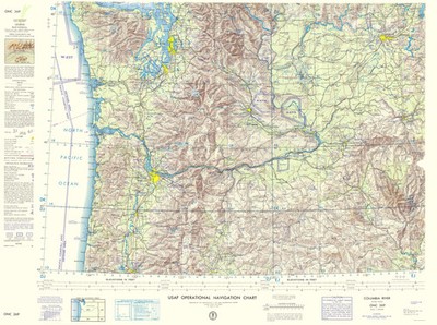 Topographical Map - Columbia River Idaho Oregon Washington Sheet - USGS 1962 -