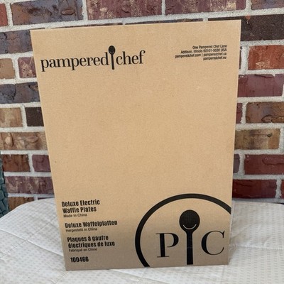Pampered Chef Deluxe Electric Waffle Plates 100466 Brand New In Box NIB