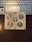 5 Morgan Silver Dollar Lot In Display Case - 1880,1881,1882,1883,1884 - All BU