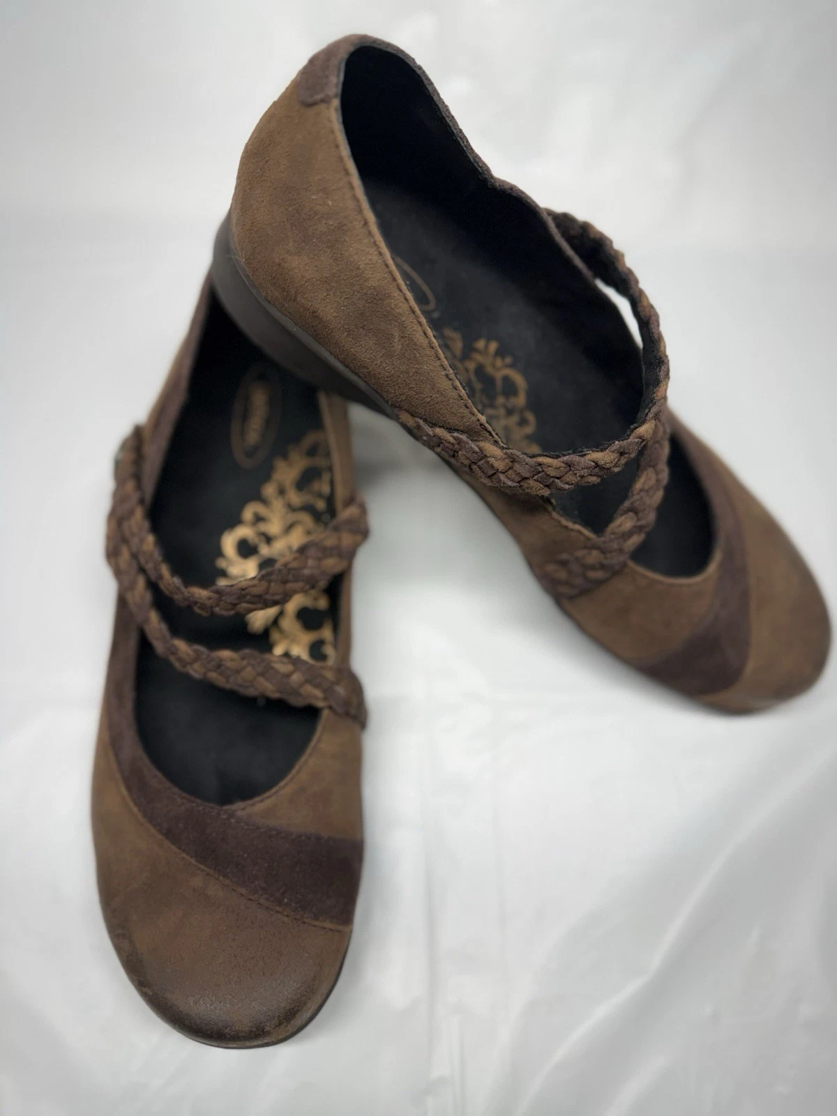 Aetrex Women’s Brown Leather Comfort Shoes Adjustable Strap Size 8.5