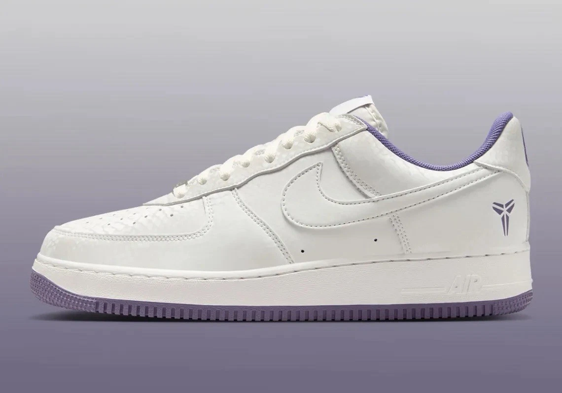 Nike Air Force 1 Low Kobe Bryant White Purple Sneakers IB0018-102 Mens Size NEW