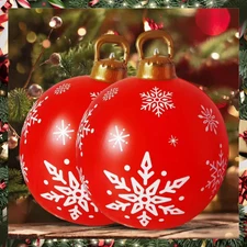 24in Inflatable Christmas Ball Waterproof Colorful Xmas Decorative In/Outdoor