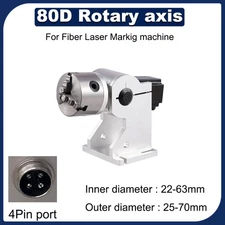 22-70mm D80 Rotary Axis Rotation Fixture Tool For Laser Marking Engraver Machine