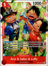 Ace & Sabo & Luffy Foil SR Carrying On His Will OP13-007 NM