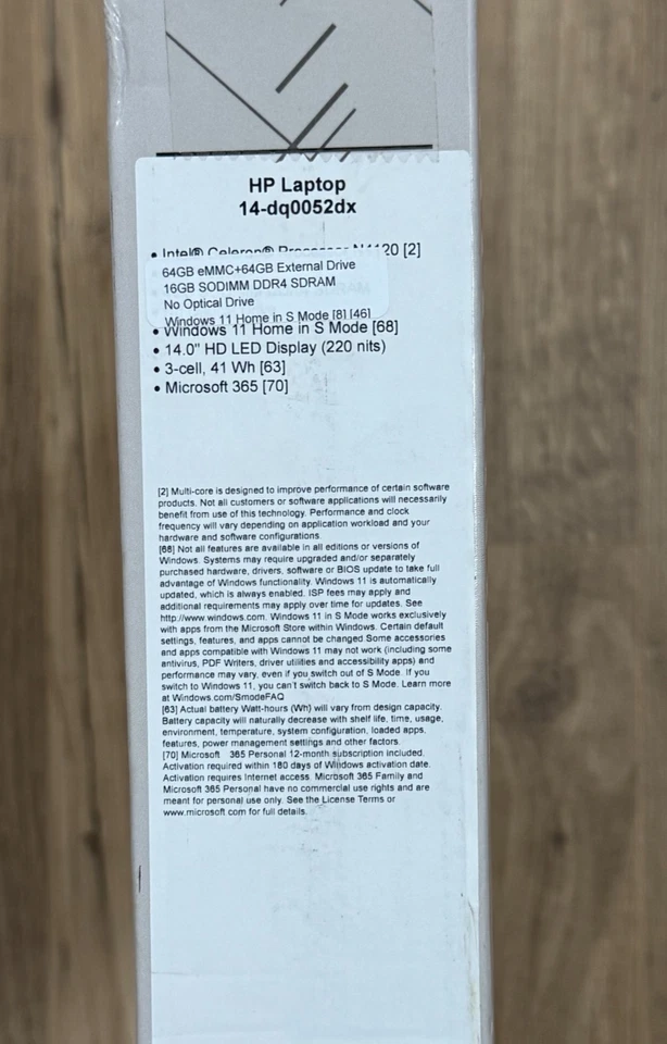 NOVO Notebook HP 14" HD Intel 4-core N4120 4GB 64GB Branco Win 11 Home - Imagem 4 de 4