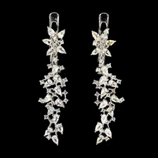 925 Sterling Silver Earrings Pear White Sapphire Ceylon Natural Gemstone Jewelry