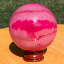 230G Rare Rose Pink agate Geode Ball Crystal Sphere Freeform Healing Reiki